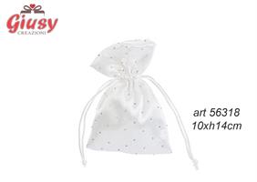 Sacchetto In Raso Modello Diamond Color Bianco 10xH.14 Cm 120*480