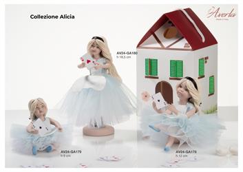 Bambola Alicia In Piedi Piccola H.18,5 Cm In Porcellana Di Capodimonte Con Gonna In Tulle Completa Di Scatola Casetta