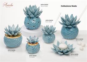 Profumatore Grande Collezione Nodo Con Fiore Di Loto Polvere In Ceramica Di Capodimonte 12xH.12 Cm Con Scatola Borsetta
