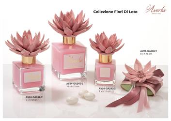 Saponetta Con Fiore Di Loto Rosa In Ceramica Di Capodimonte 8xH.15 Cm Con Scatola Borsetta