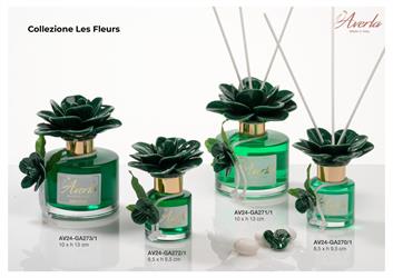 Bottiglia Rotonda Da 200 Ml Con Bagnoschiuma E Rosa In Ceramica Di Capodimonte Color Verde 10xH.13 Cm Con Scatola Borsetta