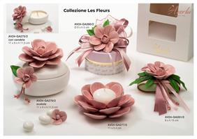 Scatola Degustazione Con Rosa In Ceramica Di Capodimonte Color Rosa Diametro 9xH.5 Cm Collezione Les Fleurs
