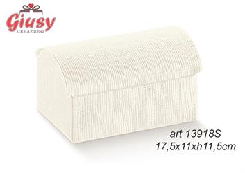Cofanetto In Cartoncino Decoro Seta Bianco 17,5x11xH.11,5 Cm 100*100