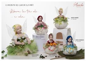 Fata Max In Porcellana Di Capodimonte Con Capelli Biondi 19xH.24 Cm Completo Di Scatola Cilindrica Collezione Les Amis De La Forêt