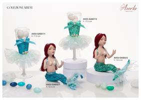 Sirena In Porcellana Di Capodimonte Con Vestito Pailettes Blu Mare H.12,5 Cm Completa Di Astuccio Collezione Sirene
