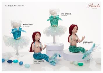 Sirena In Porcellana Di Capodimonte Con Vestito Pailettes Verde Acqua H.12,5 Cm Completa Di Astuccio Collezione Sirene