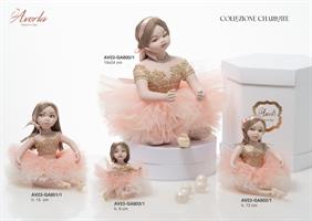 Ballerina Grande Seduta In Porcellana Di Capodimonte Con Vestito Color Cipria H.15 Cm Completa Di Scatola Collezione Charlotte