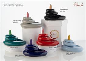 Brucia Incenso A Cascata In Ceramica Di Capodimonte Color Polvere 14x6,5 Cm Completo Di Scatola E Kit Incensi Collezione Waterfall