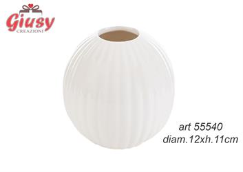 Vaso Portapiante In Porcellana Color Bianco Diametro 12xH.11 Cm 2*36