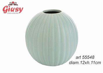 Vaso Portapiante In Porcellana Color Verde Diametro 12xH.11 Cm 2*36