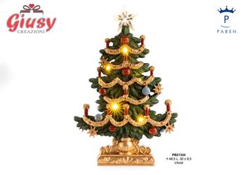 Albero Di Natale In Resina Con Stella In Plex E Luci Led H.48,5 Cm 1*3