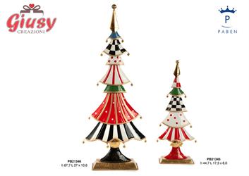 Albero Di Natale In Metallo Multicolor Con Sonagli H.67,7 Cm 1*4