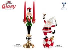 Candeliere Antico Generale Natalizio In Resina H.52,2 Cm  1*2