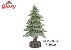 Albero Verde Innevato In Resina H.36 Cm 2*4