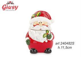 Barattolo Babbo Natale In Porcellana H.11,5 Cm 4*48