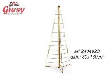 Albero Pieghevole Color Oro Con Luce Led Diametro 80xH.180 Cm 1*2
