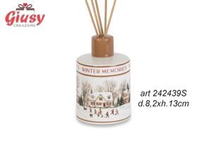 Profumatore In Porcellana Decoro Winter Memories Diametro 8,2xH.13 Cm Completa Di Scatola 1*24