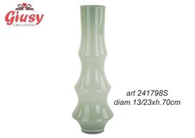 Vaso In Vetro Verde Salvia Diametro 13/23xH.70 Cm