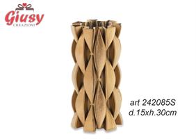 Vaso Intreccio In Porcellana Impermeabile Color Oro Diametro 15xH.30 Cm 1*4