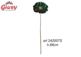 Papavero Artificiale Verde Laccato H.68 Cm 6*48