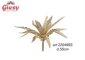 Set 12 Mazzolini Falce Artificiale Color Oro Con Glitter Diametro 55 Cm 6*48