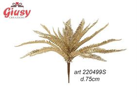 Set 6 Mazzolini Falce Artificiale Color Oro Con Glitter Diametro 7,5 Cm 3*48