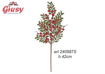 Pick Natalizio Con Vischio Rosso H.42 Cm 6*72