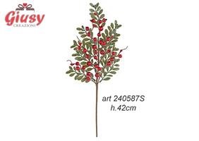 Pick Natalizio Con Vischio Rosso H.42 Cm 6*72