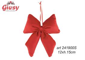 Appendino Fiocco In Velluto Color Rosso 12xH.15 Cm 12*288
