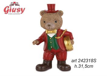 Orsetto In Resina Con Orologio H.31,5 Cm 2*6