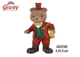 Orsetto In Resina Con Orologio H.31,5 Cm 2*6