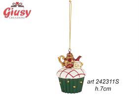 Appendino Cupcake Con Teiera In Resina H.7 Cm 6*48