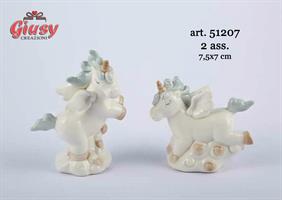 UNICORNO PORCELLANA CELESTE 2 ASS. 7,5X7 CM 4*96