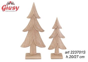 Set 2 Alberi In Legno H.20/27 Cm 3*24