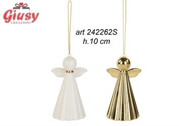 Appenidono Angelo Color Oro E Bianco 2 Soggetti Assosrtiti, 10 Cm    12*72