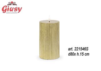Candela A Led Effetto Cera Color Oro, D 80X15 Cm.     6*24