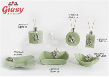 Profumatore Rettangolare Color Verde Salvia Con Uva Completo Di Scatola 9XH5 Cm