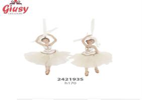 Ballerina Bianca E Oro Con Appendino 2 Soggetti Assortiti H 17 Cm   2*48