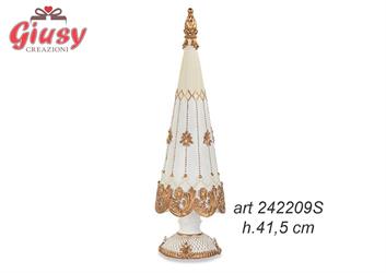 Albero In Resina Colore Bianco E Oro H.41,5 Cm 1*6