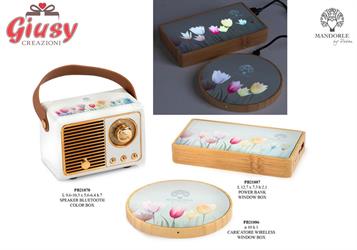 Radio Bluetooth Stile Retrò Linea Tulipani Completo Di Scatola 9,6 Cm 2*30