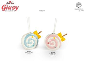 Diffonfi Profumo In Porcellana A Forma Di Leccca Lecca Colore Rosa 8,9 Cm,  Completa Di Scatola  6*48