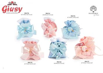 Reggisacchetto In Legno Color Celeste Con Applicazione Lecca Lecca In Plastica Con Sacchetto In Stoffa 7,5 Cm  48*240