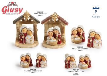 Natività Spiritosa Con Capanna In Resina, 2 Soggetti Assortti 9,8 Cm 6*72