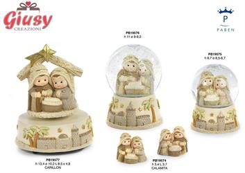 Globo In Vetro Con Natività Bambini In Resina 8,7 Cm 6*36