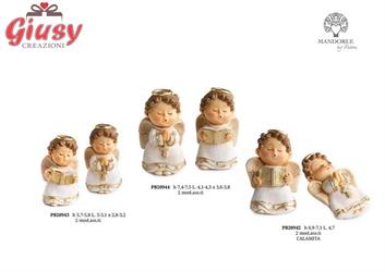 Angeli Spiritosi Che Cantano In Resina Due Soggetti Assortiti 7,5 Cm  12*96