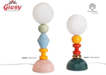 Lampada Da Tavolo In Porcellana Multicolore 38 Cm  1*9