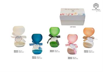 Clessidra Azzurra Satinata In Vetro 8 Cm Completa Di Scatola 6*72