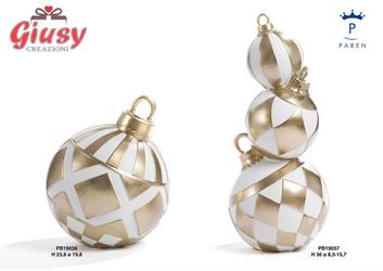 Sfere Natalizie Sovrapposte In Resina H.36 Cm 1*4