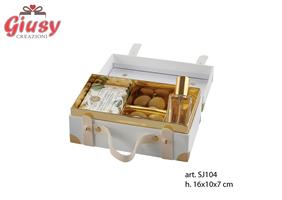 Box Valigetta Con Saponetta E Profumo 16x10x7 Cm   1*48