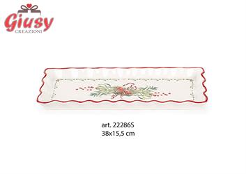 Vassoio Con Bastoncini Natalizi In Porcellana, 38X15,5  4*16